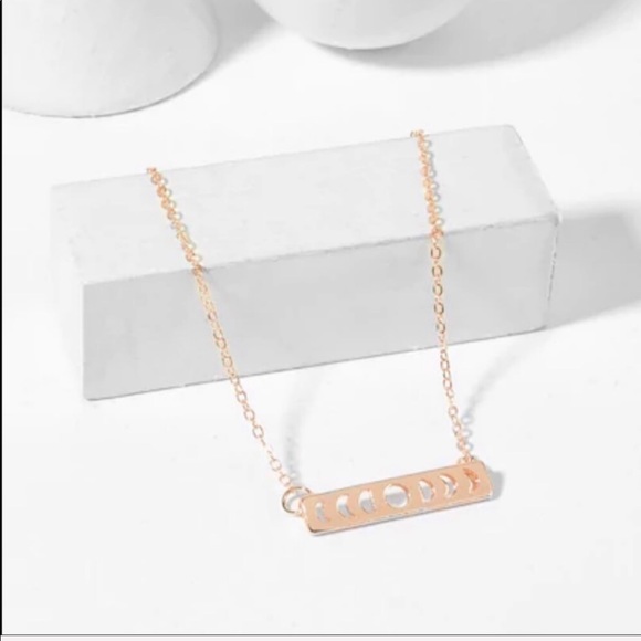 LAST ONE Rose Gold Phases of Moon Necklace - Picture 5 of 8